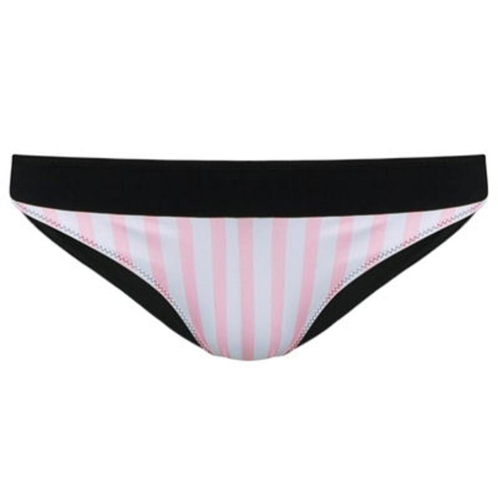 Heidi Klein BB Striped Reversible Hipster Bottom Pink Black Stripe Small